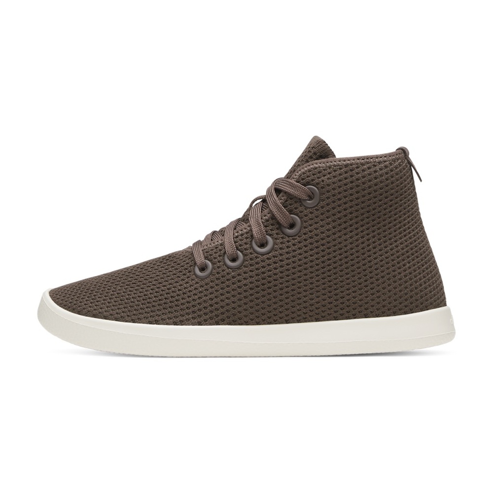 Allbirds Tree Toppers Mid Top Sneakers | Espresso Brown & Navy | Women’s 7